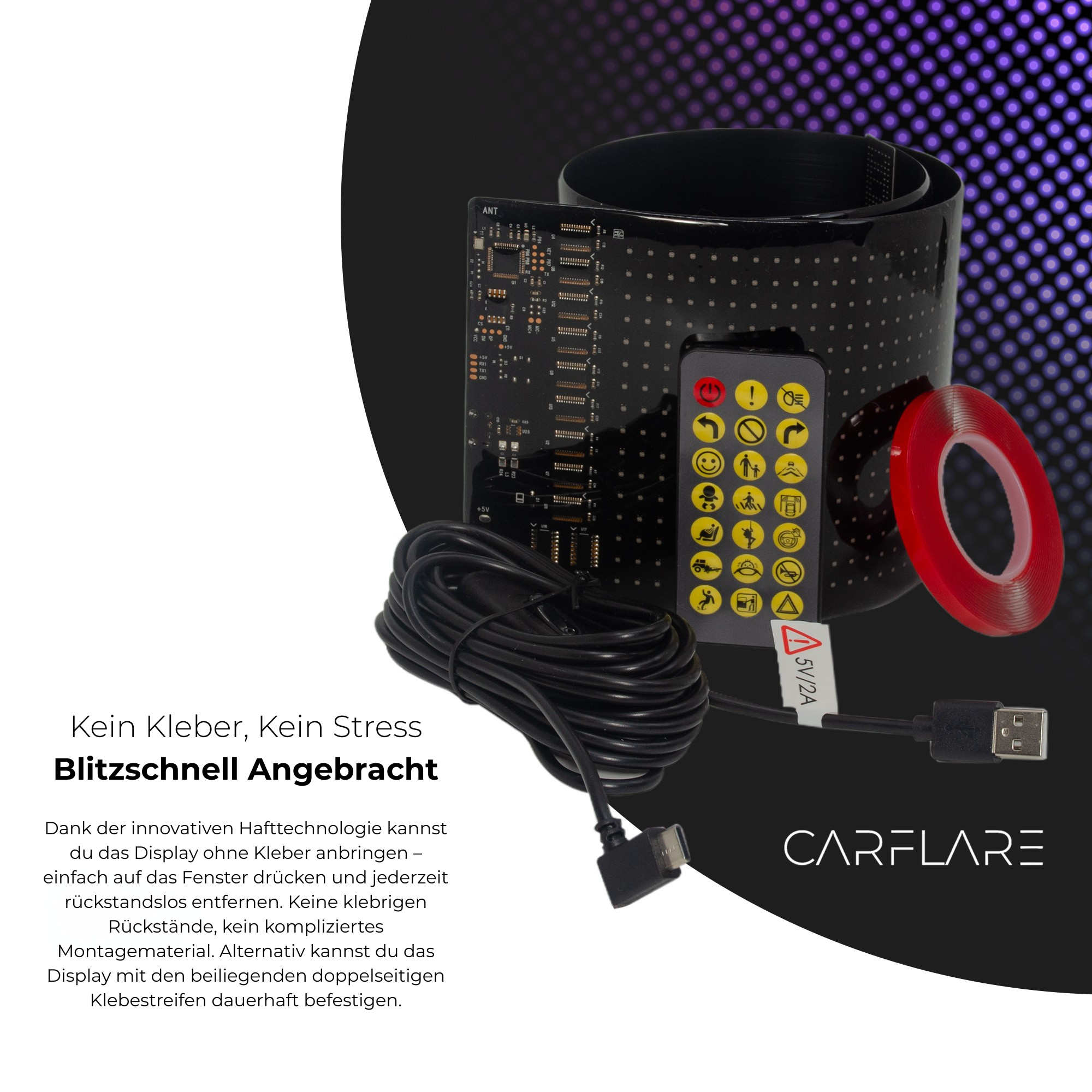 2er Set CarFlare® LED - Panel ( PKW Größe ) 12CM x 37CM