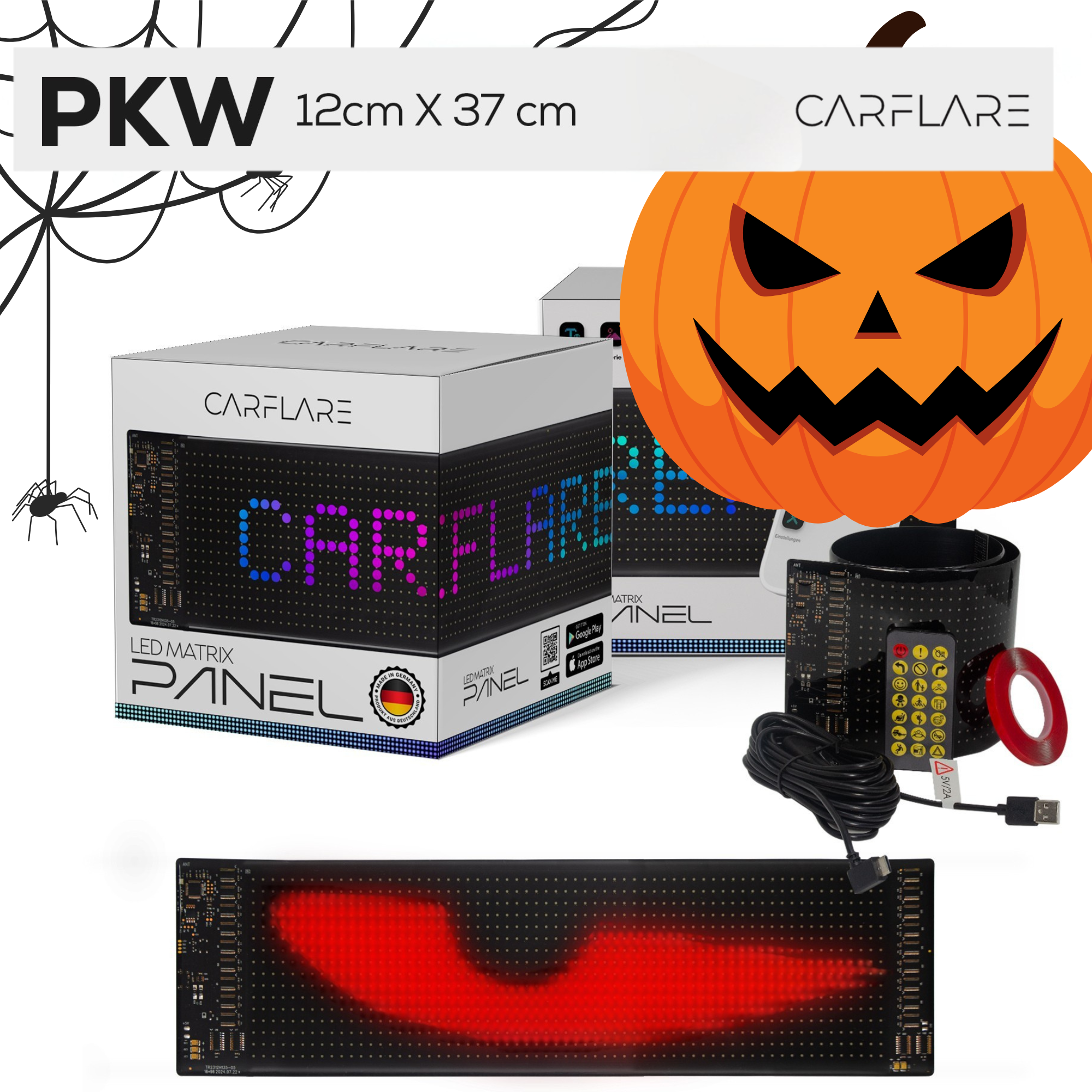2er Set CarFlare® LED - Panel ( PKW Größe ) 12CM x 37CM